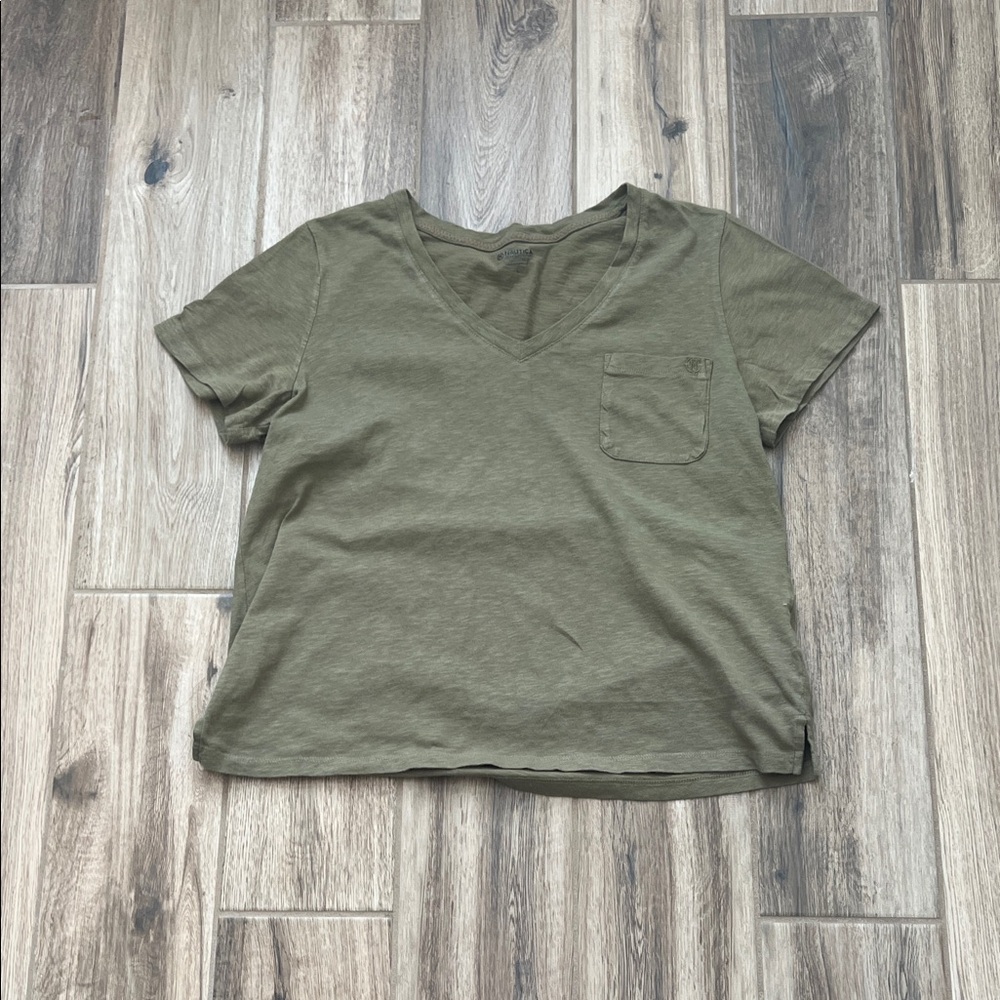 Nautica Olive Short Sleeve V-Neck Tee